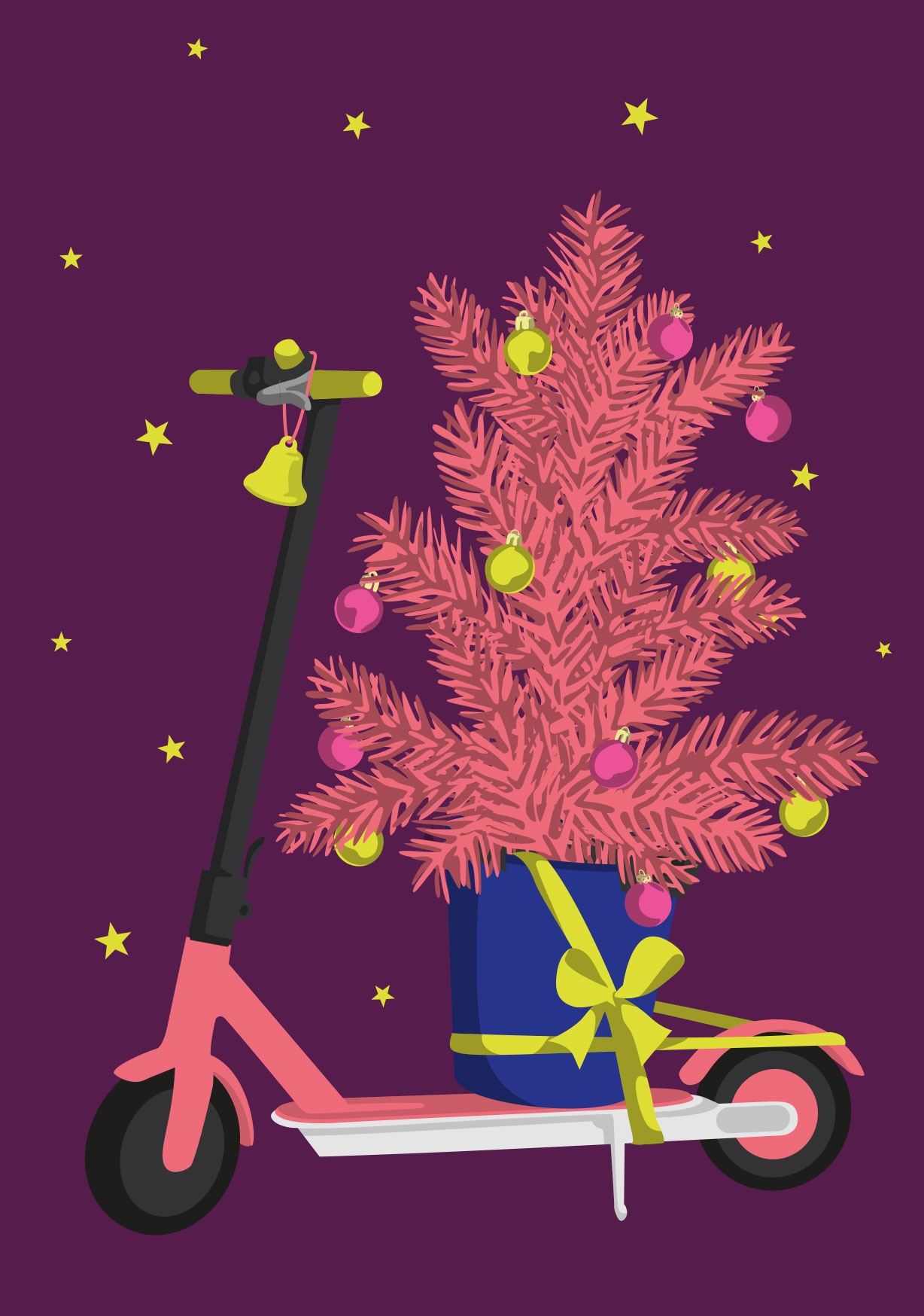 Postkarte - luminous - Christmas Roller