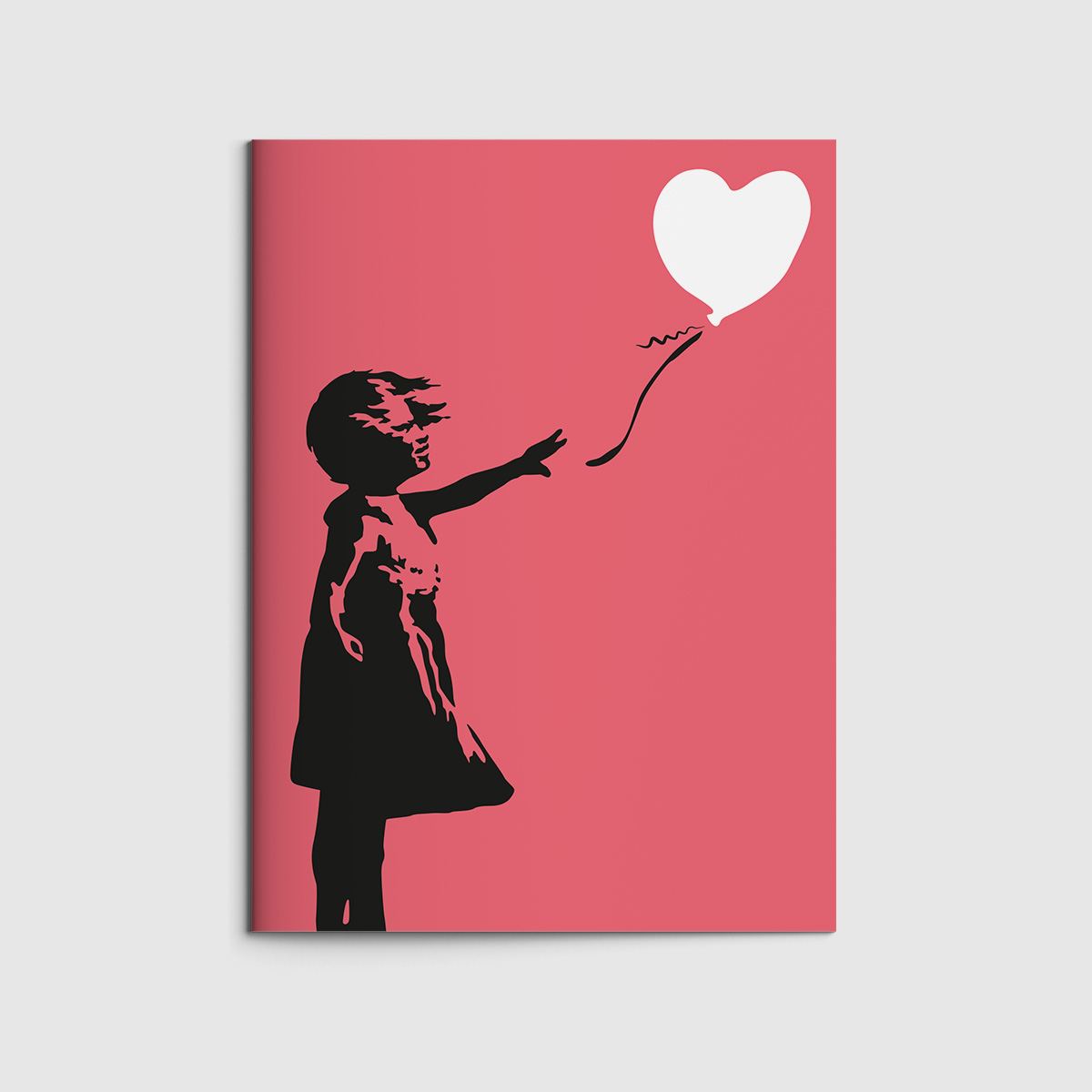 Notizheft A5 - Museum Art - neon girl with heart balloon