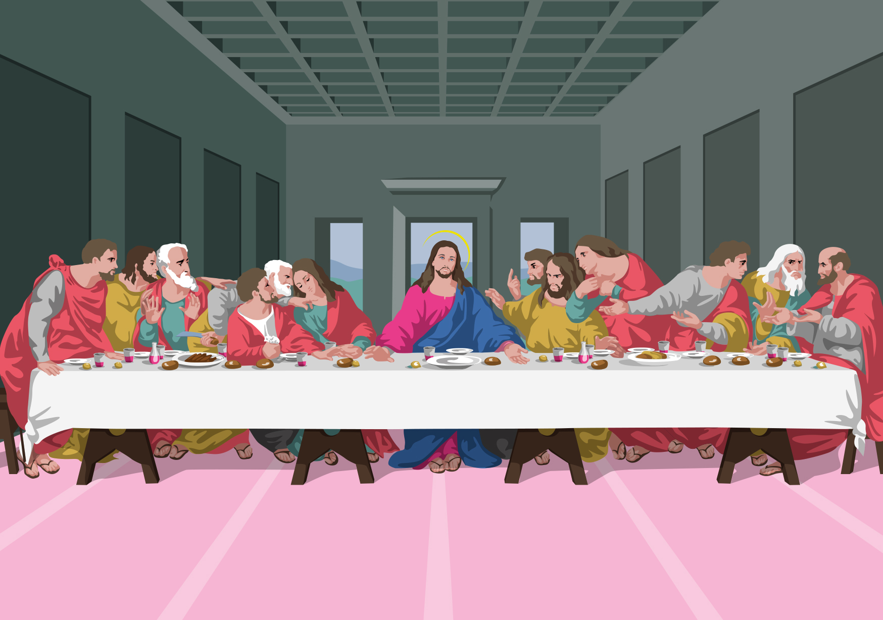 Postkarte - Museum Art -Last Supper