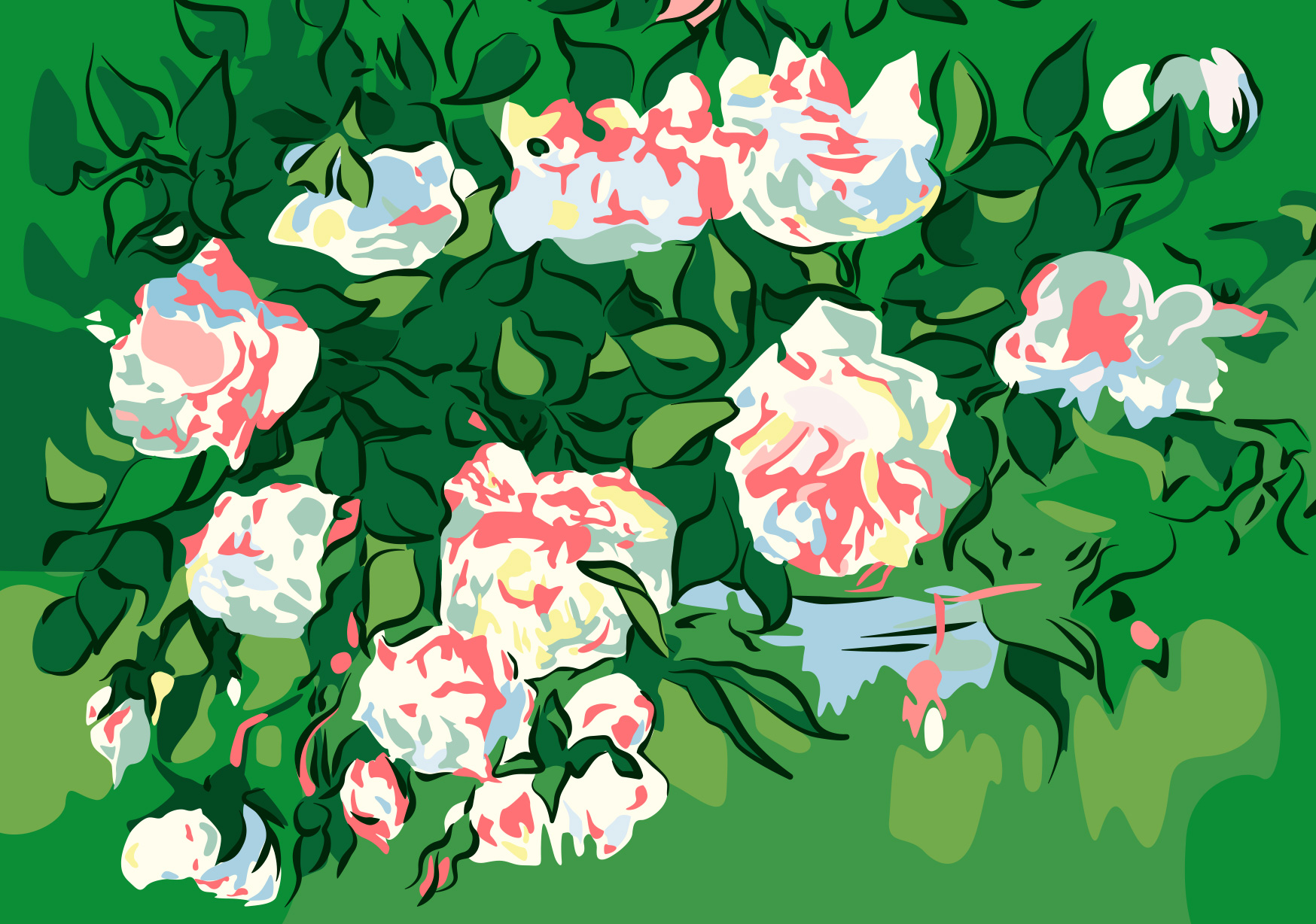 Postkarte - "Roses" van Gogh