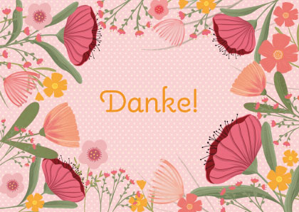 Postkarte - Toni Starck - Flowerframe Danke Postkarte - Toni Starck - Flowerframe Danke