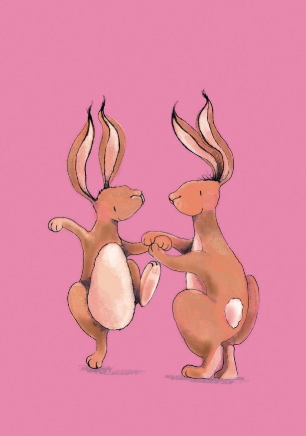 Postkarte - Tabea Güttner - Hasentanz Postkarte - Tabea Güttner - Hasentanz