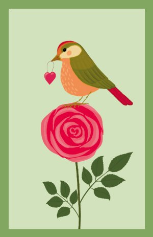 Minicard - Toni Starck - Bird with heart Minicard - Toni Starck - Bird with heart