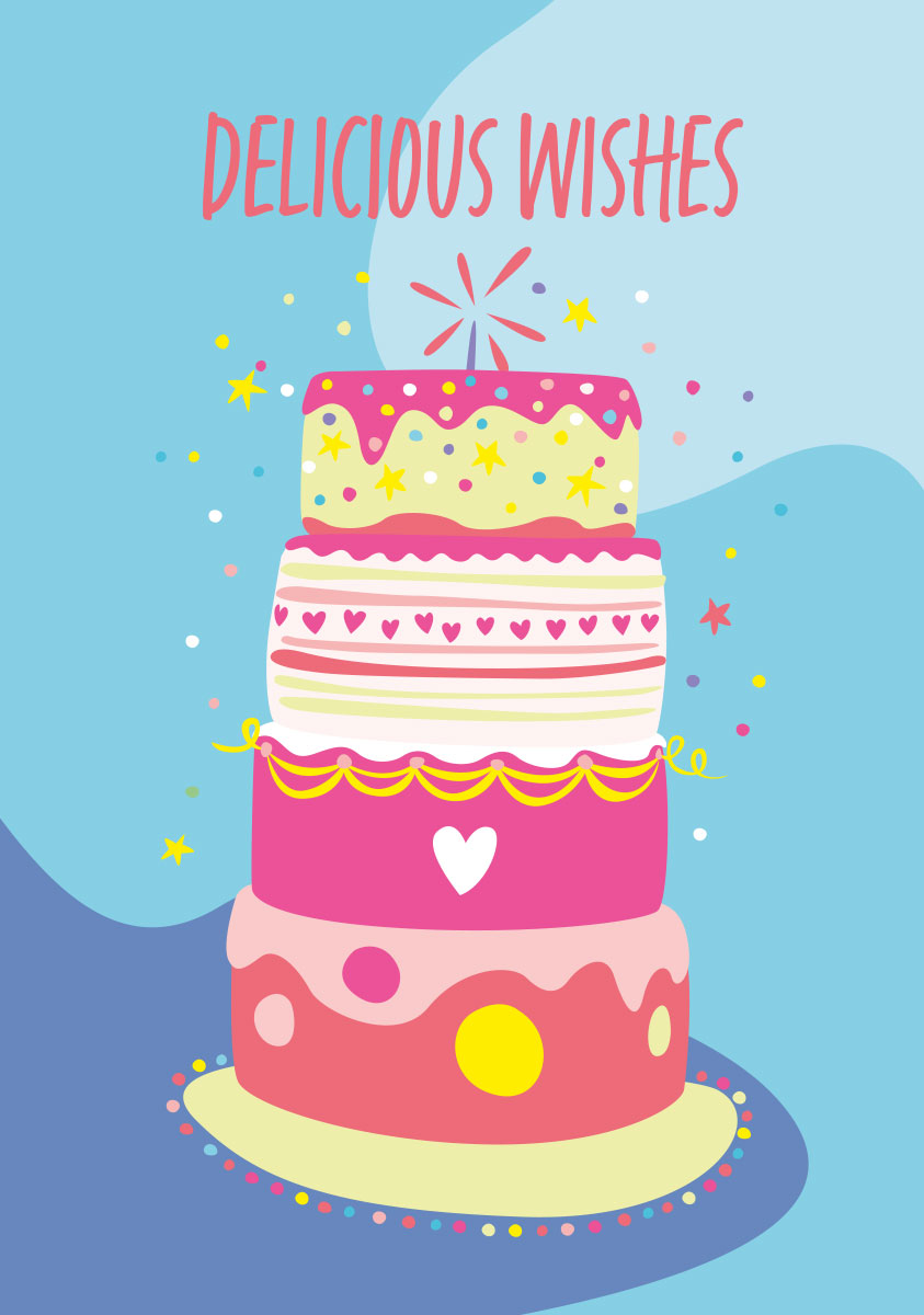 Postkarte - Limoncella - Delicious Wishes Cake
