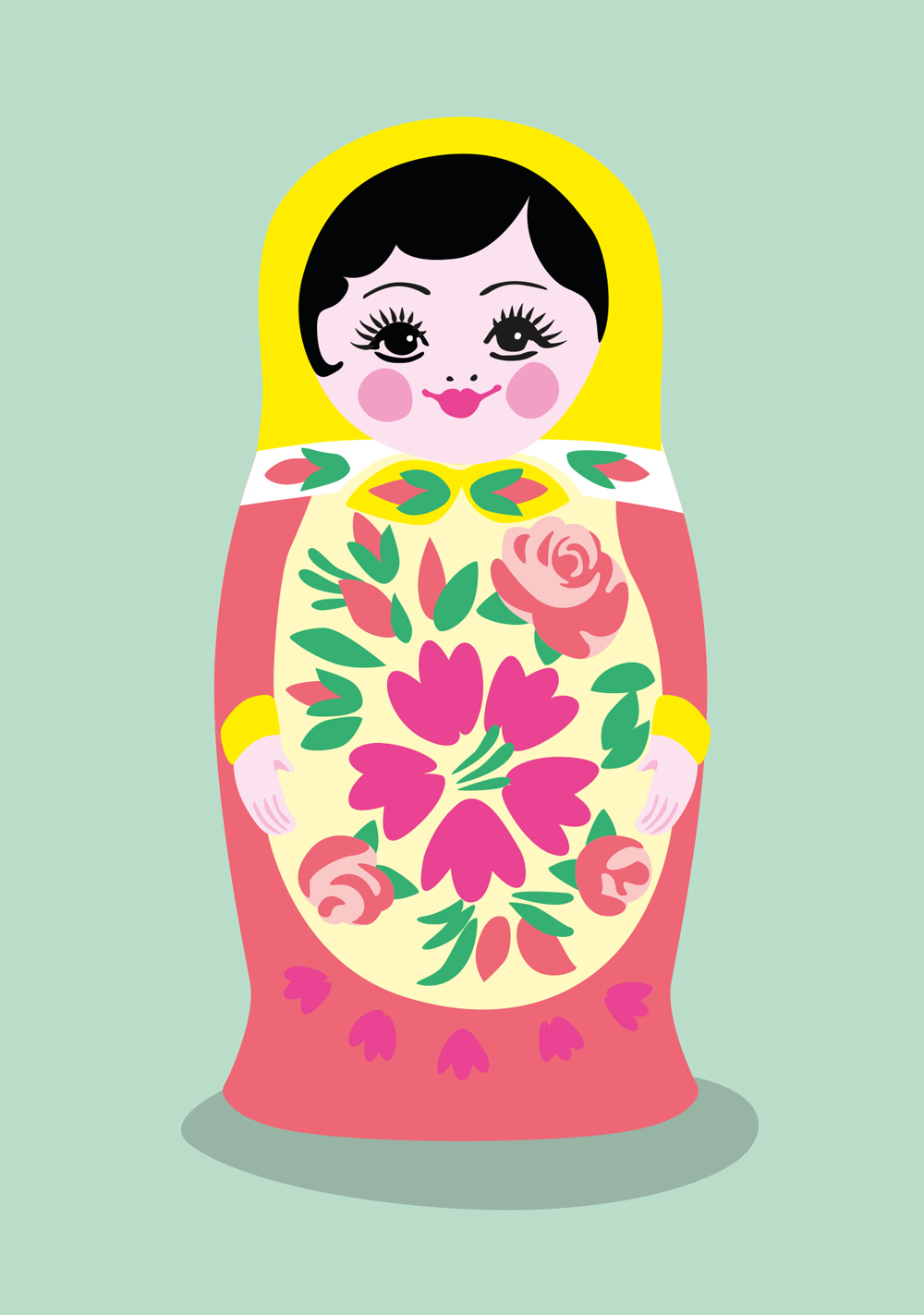 Postkarte - Happiness - Matrjoschka Postkarte - Happiness - Matrjoschka