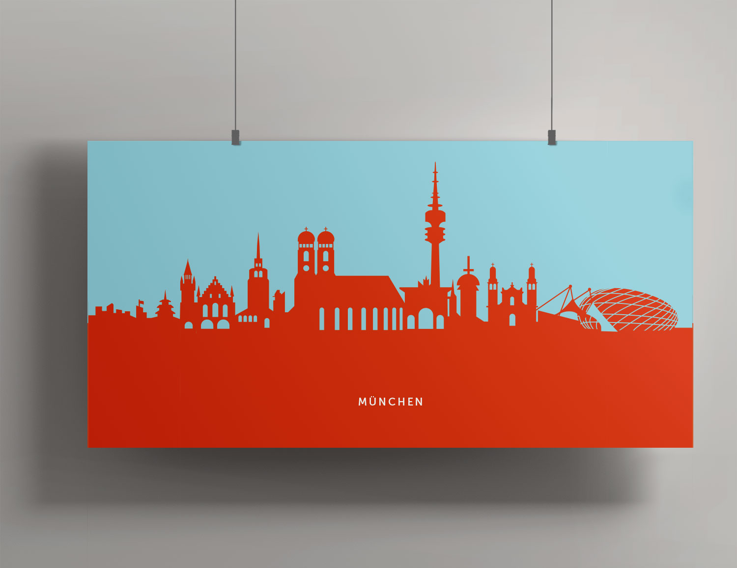 Artprint 20x40 - München Skyline