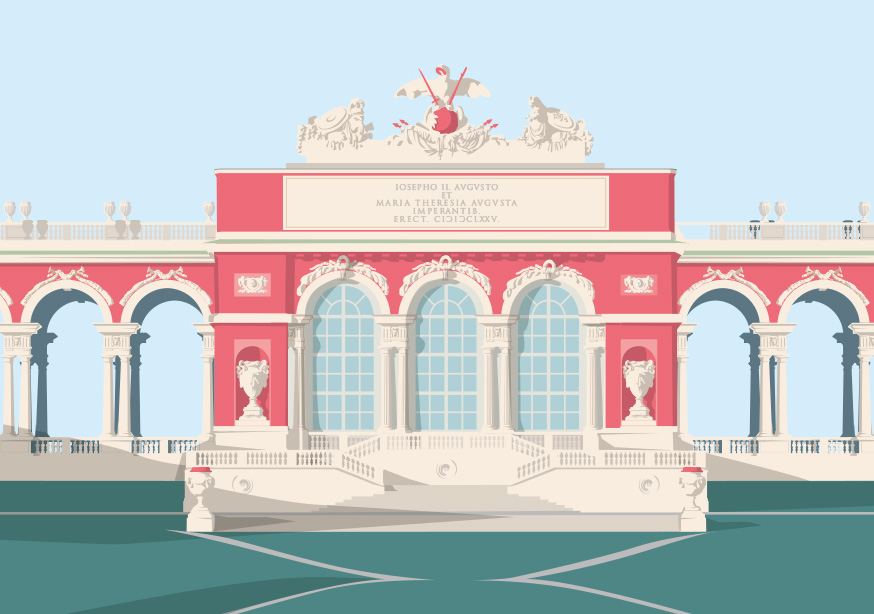 Postkarte -Bon Voyage- Gloriette, Wien Postkarte -Bon Voyage- Gloriette, Wien