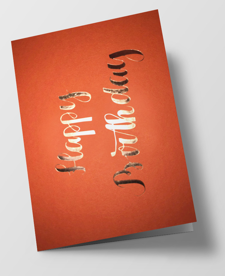 Klappkarte C6 - pure - Happy Birthday, orange