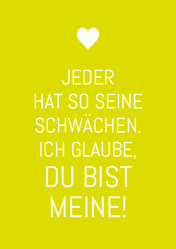 Postkarte - Wortsinn - Jeder hat so seine Schwächen.