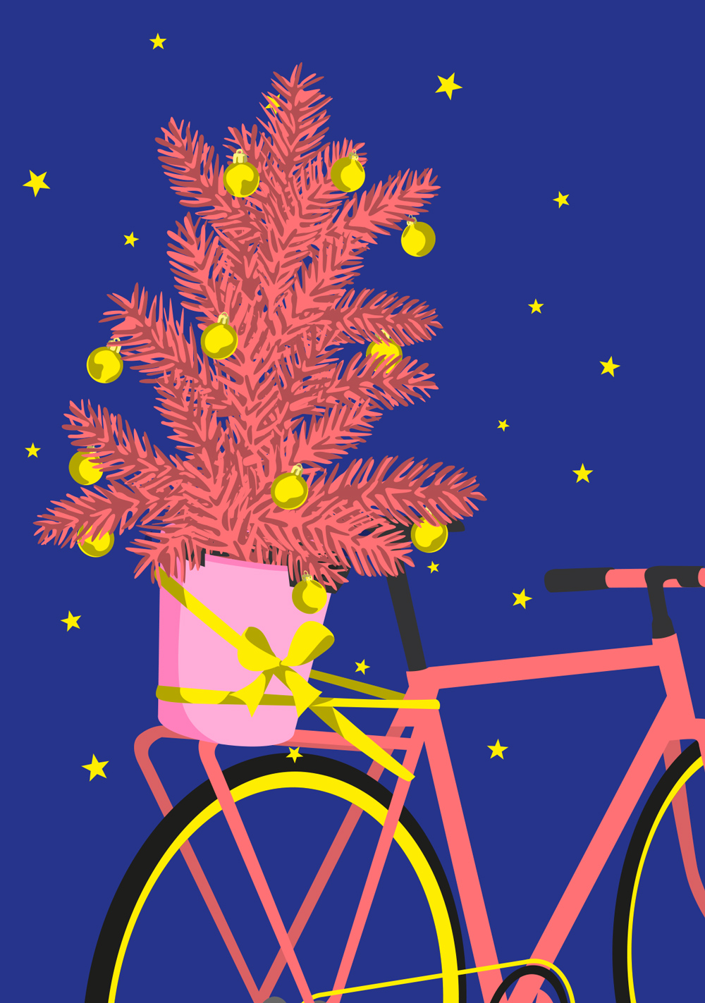 Postkarte - luminous - Bike with tree