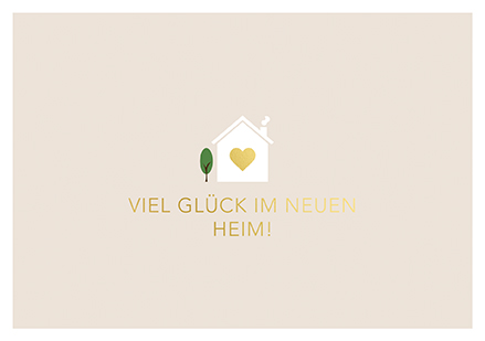 Klappkarte C6 - La Card - Viel Glück im neuen Heim