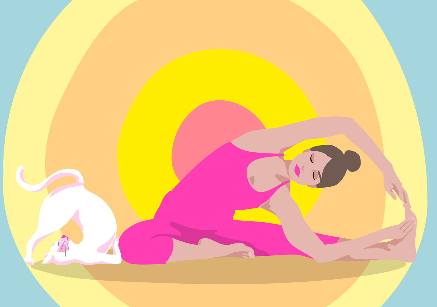 Postkarte - Happiness - rainbow yoga with cat Postkarte - Happiness - rainbow yoga with cat