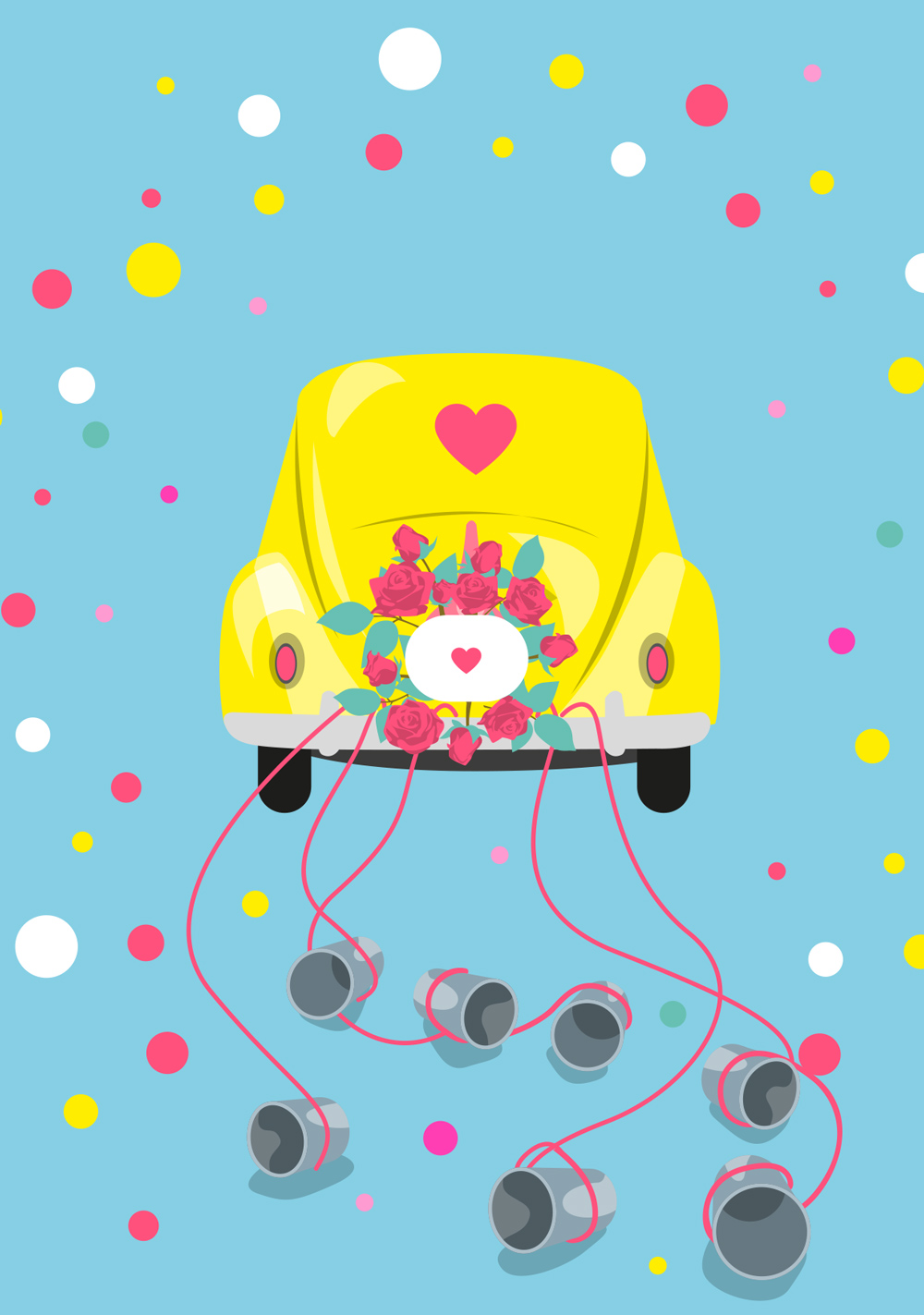 Postkarte - neonstyle - just married