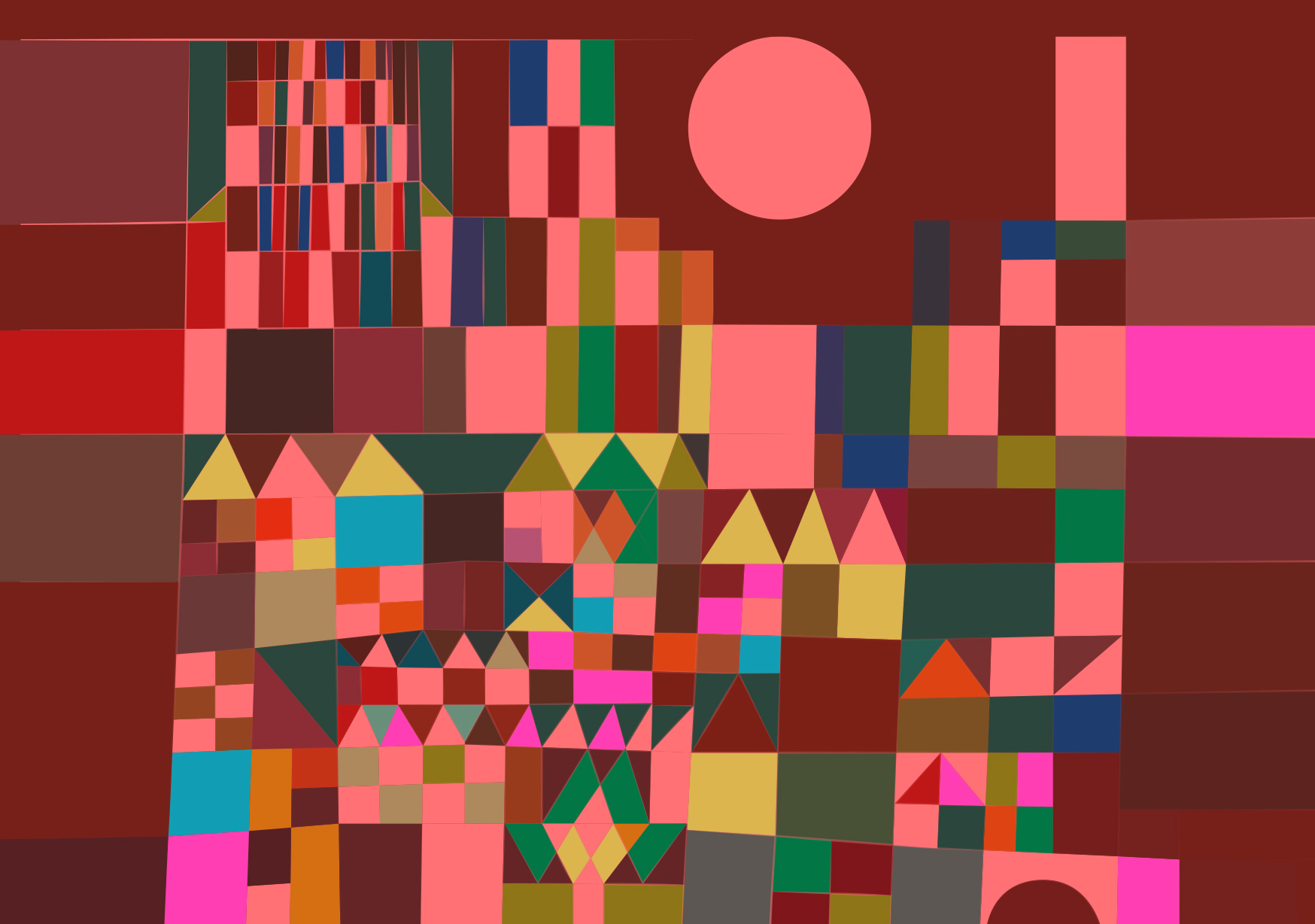 Postkarte - "castle and sun" Paul Klee