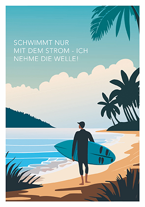 Postkarte - La Card - Welle