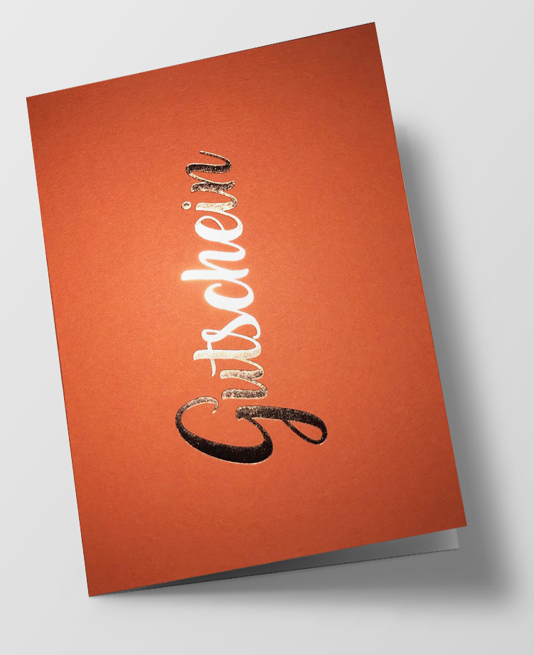 Klappkarte C6 - pure - Gutschein, orange