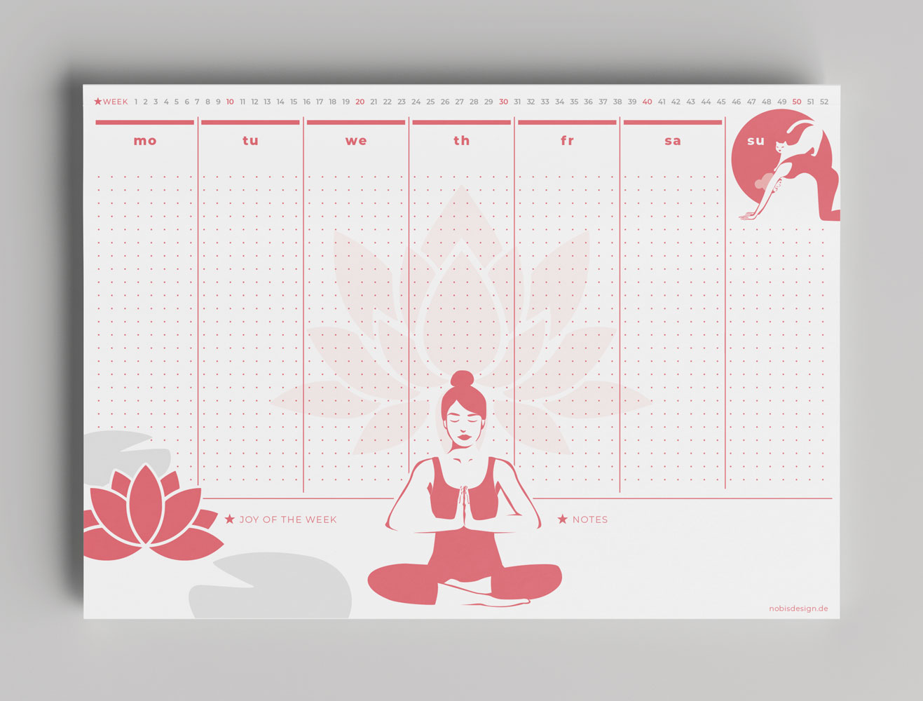 Weekly Planner A4 - neonstyle - Lotusseat large Weekly Planner A4 - neonstyle - Lotusseat large