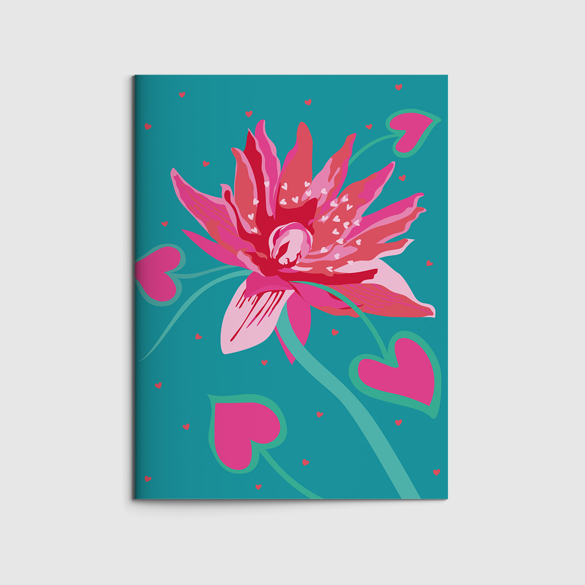 *Notizheft A5 - Happiness - Pink Flower
