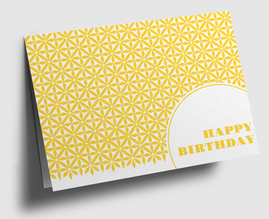 Klappkarte C6 - graphixx - Happy Birthday, gelb