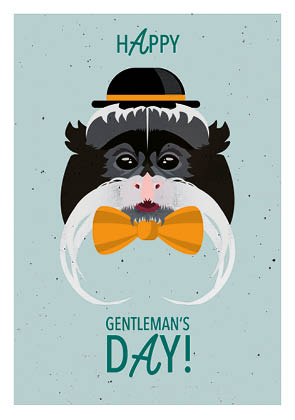 Postkarte - Daria Ivanova - Affe Gentleman