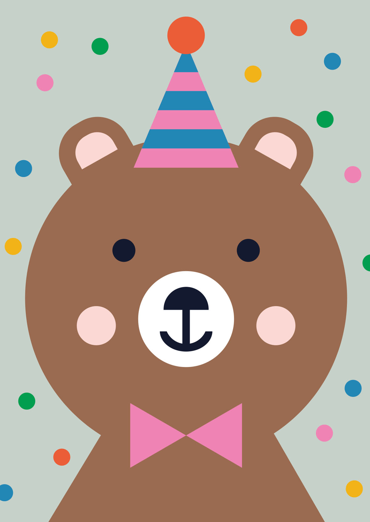 Postkarte - Designfräulein - Funny Faces - Partybär Postkarte - Designfräulein - Funny Faces - Partybär