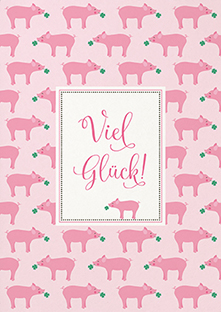 Postkarte - La Card - Glücksschwein