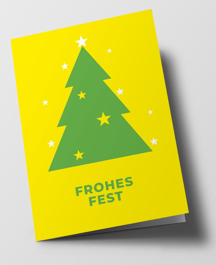 Klappkarte C6 - typestyle - green xmas tree