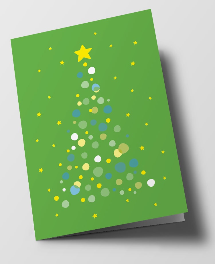 Klappkarte C6 - nola - green dots tree Klappkarte C6 - nola - green dots tree