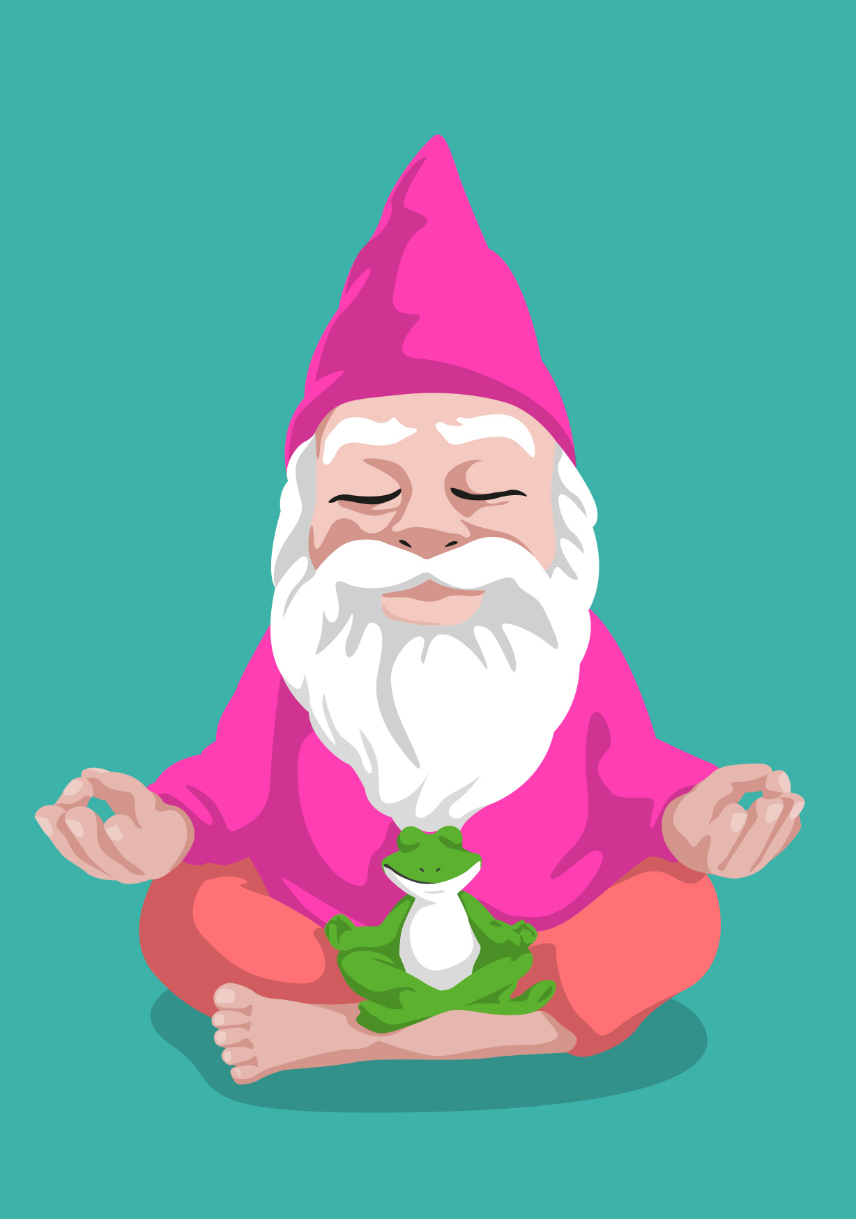 Postkarte - Happiness - Lotus Gnome