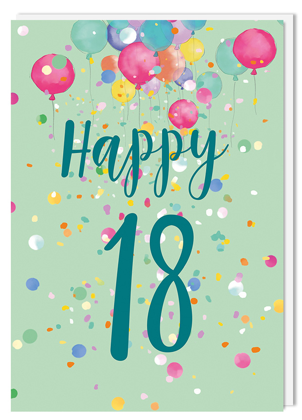 Klappkarte C6 - m-illu - Happy 18 Klappkarte C6 - m-illu - Happy 18