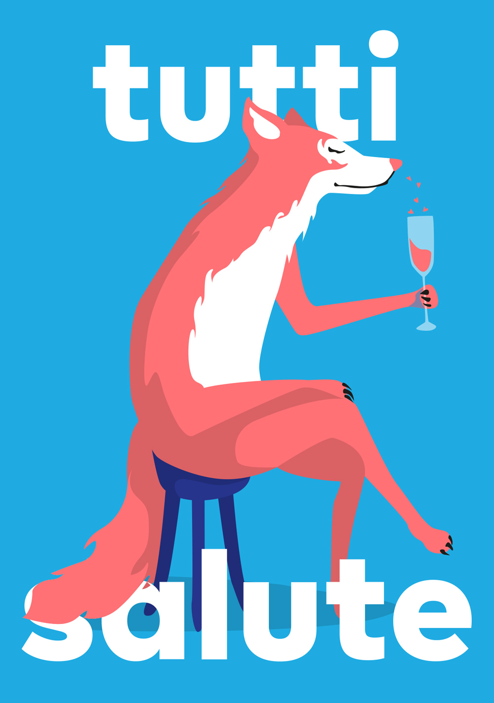 Postkarte - neonstyle - tutti salute Postkarte - neonstyle - tutti salute