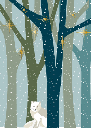 Postkarte - Toni Starck - Winterfox