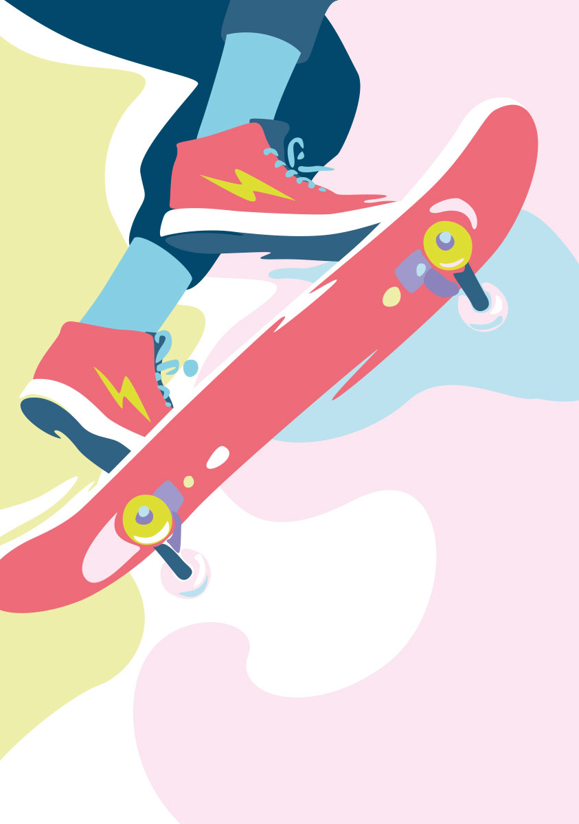 Postkarte - Limoncella - Skateboard