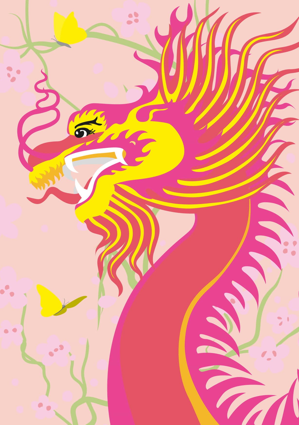 Postkarte - Happiness - Dragon