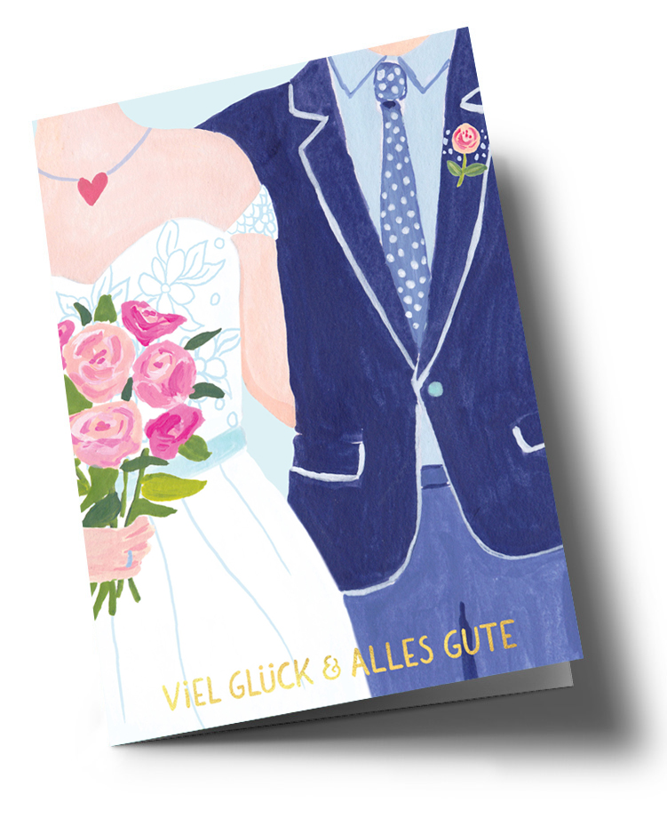 Klappkarte C6 - Anke Rega - Hochzeit Paar