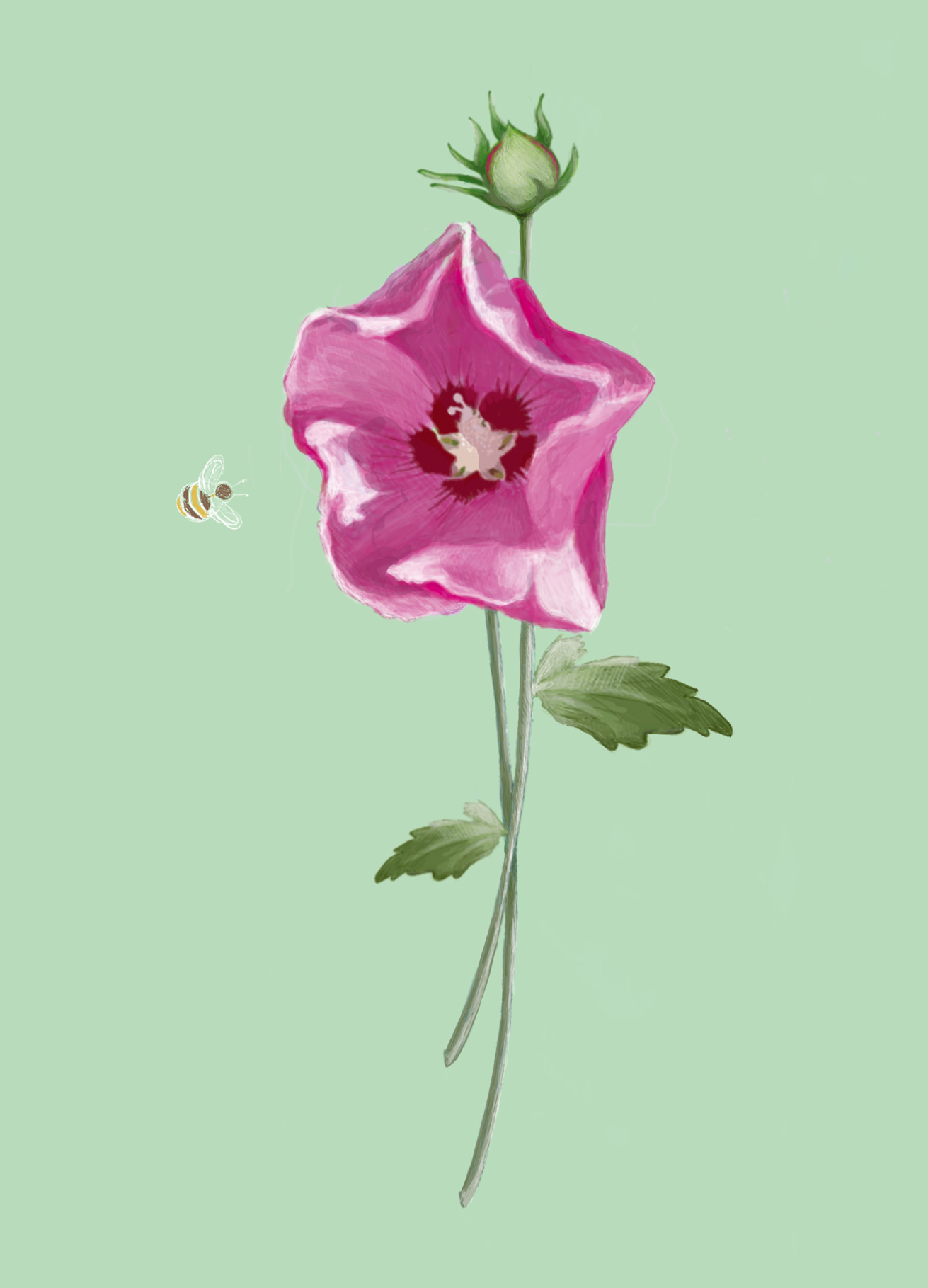 Postkarte - m-illu Save the bees MALLOW