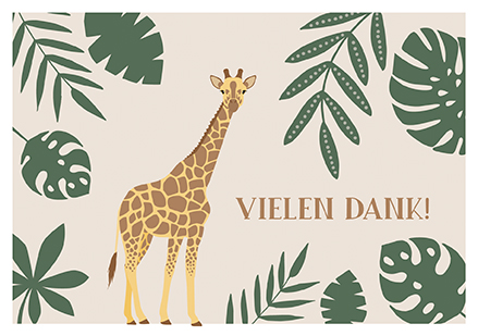 Klappkarte C6 - La Card - Danke Giraffe Klappkarte C6 - La Card - Danke Giraffe