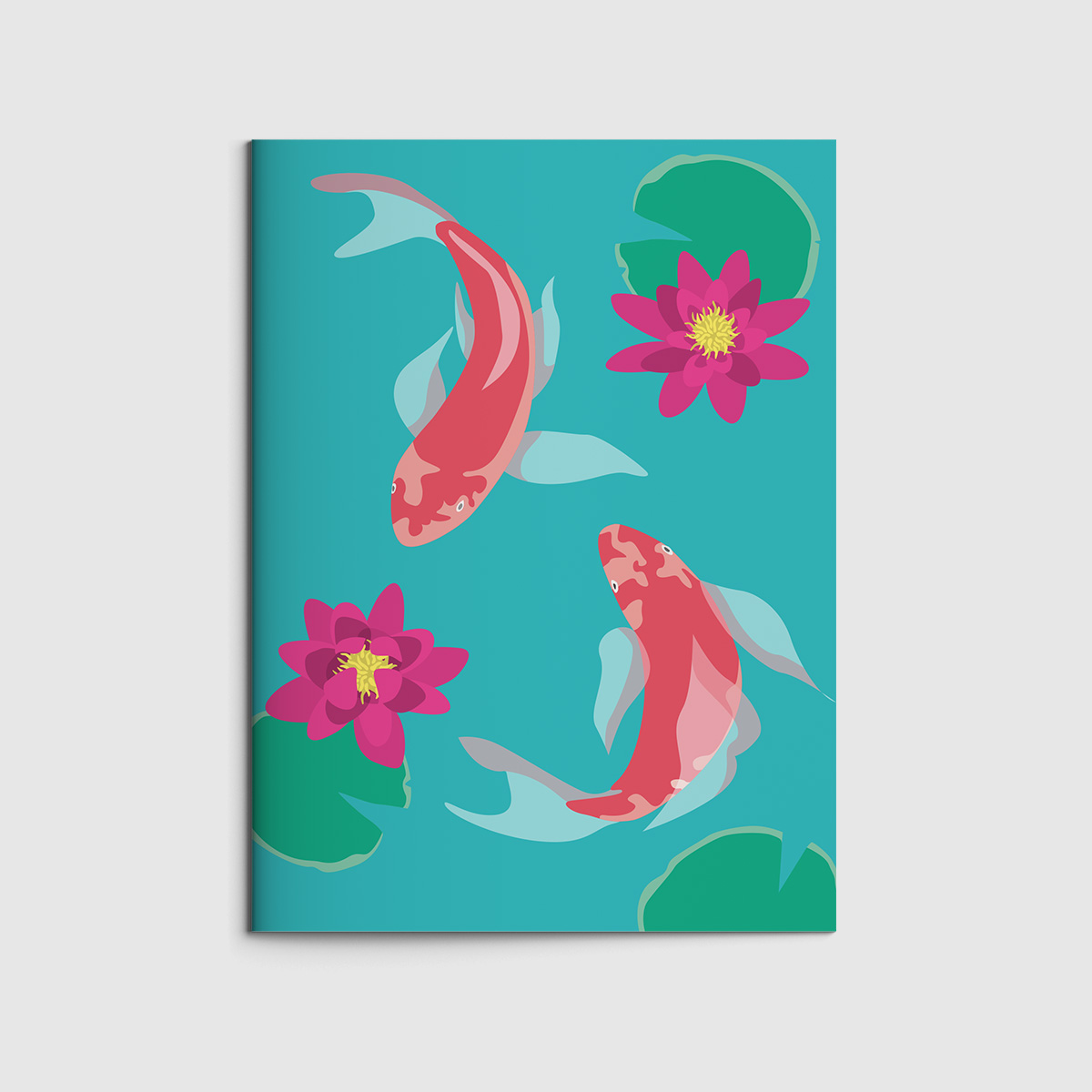 Notizheft A5 - Happiness - Koi Fische