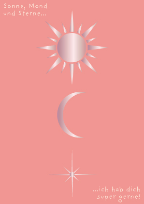 Postkarte - Toni Starck - Sonne Mond und Sterne