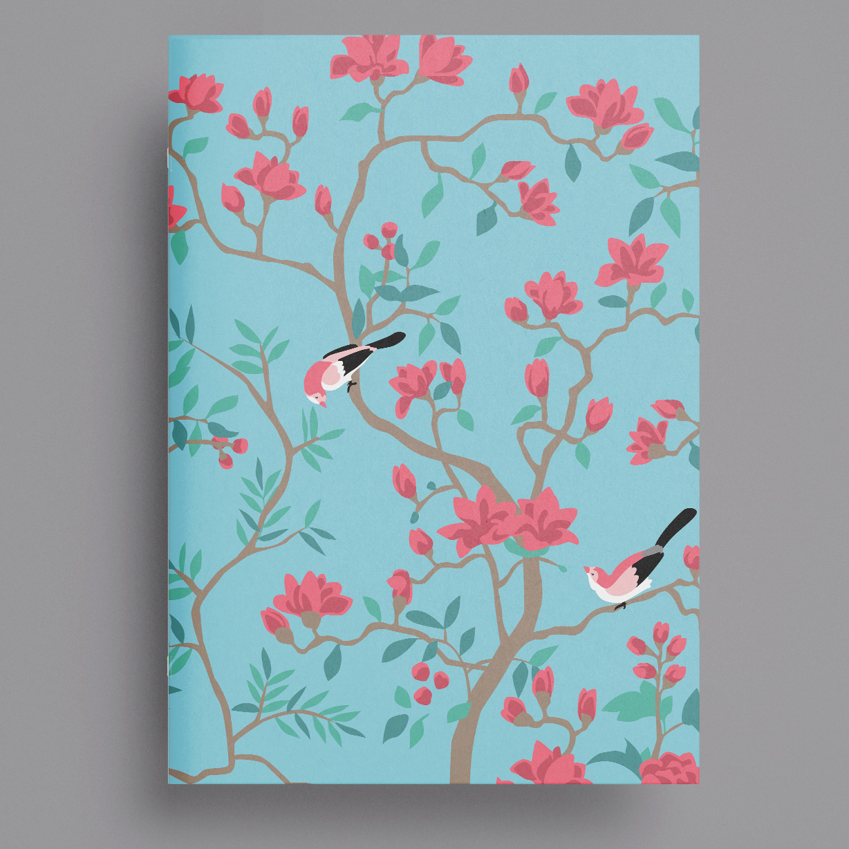 Notizheft A5 - Happiness - orange Flowers