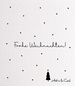 Spültuch - Frohe Weihnachten, Sternchen, schwarz Spültuch - Frohe Weihnachten, Sternchen, schwarz