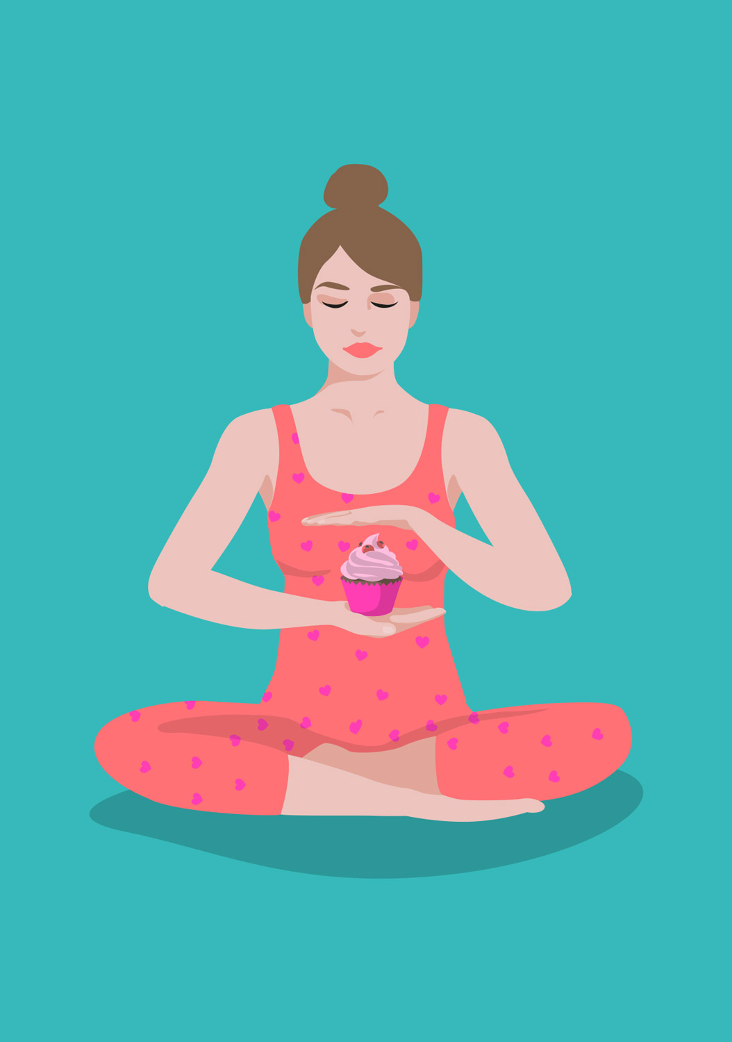 Postkarte - Happiness - Lotus with Muffin