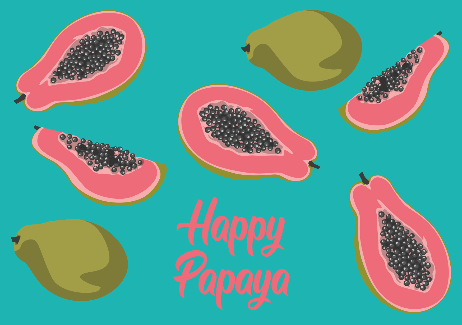 Postkarte - luminous - Happy Papaya