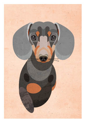 Postkarte - Daria Ivanova - Dackel Postkarte - Daria Ivanova - Dackel