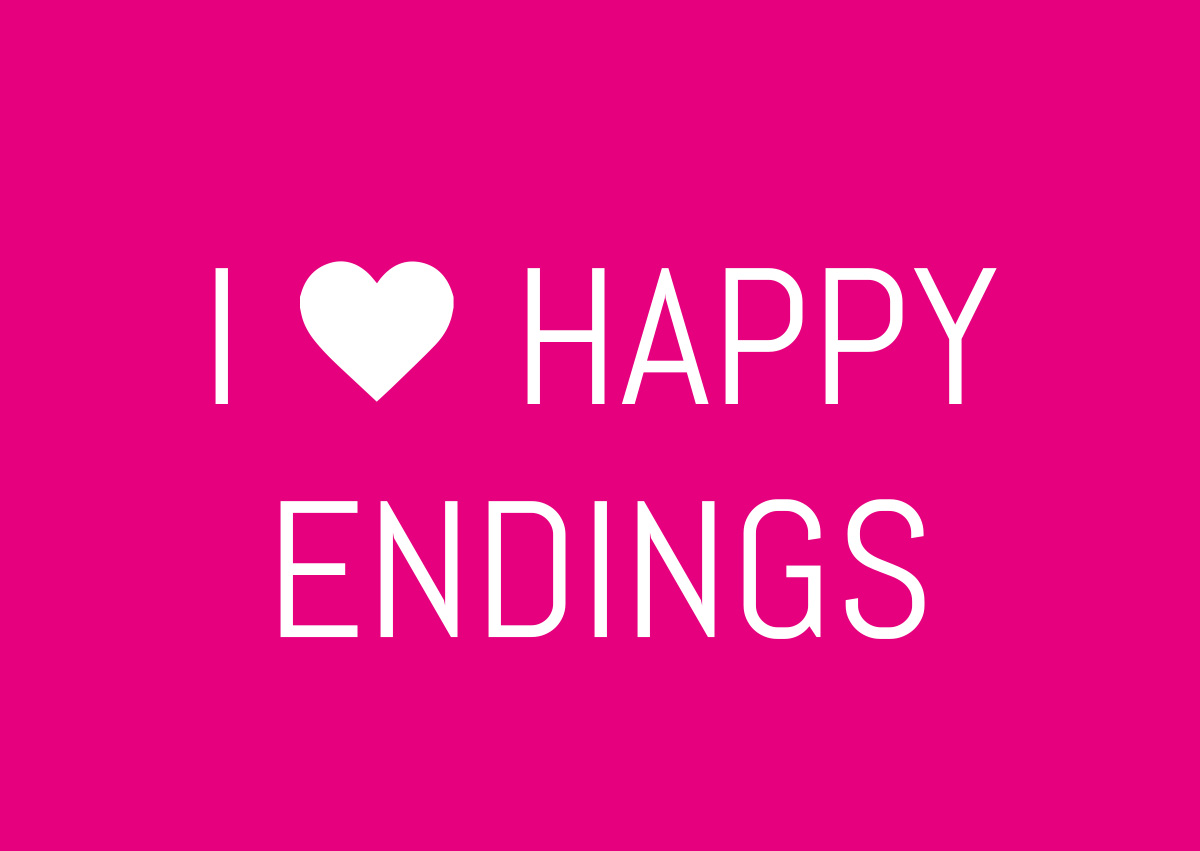 Postkarte - Wortsinn - I love Happy Endings