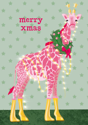 Postkarte - Toni Starck - Xmas Giraffe