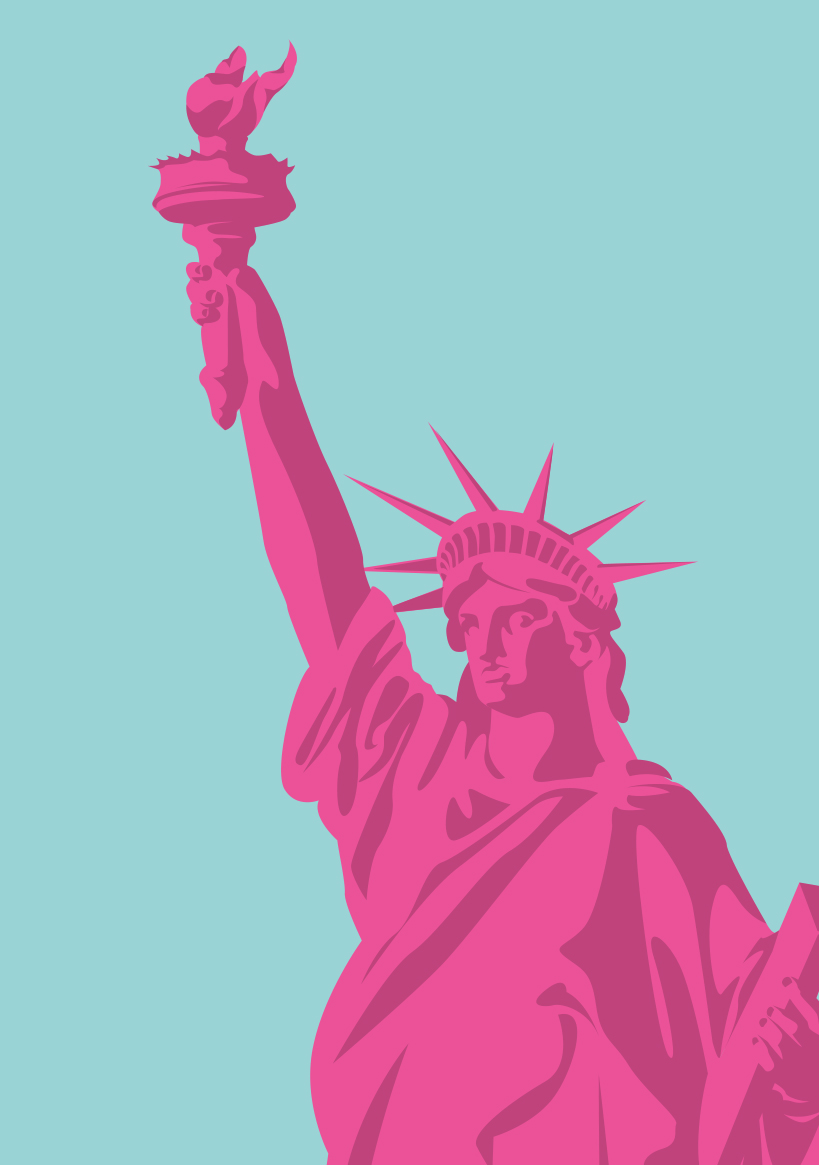 Postkarte -Bon Voyage- Freiheitsstatue Postkarte -Bon Voyage- Freiheitsstatue