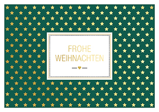 Postkarte - La Card - Sternchen auf grün