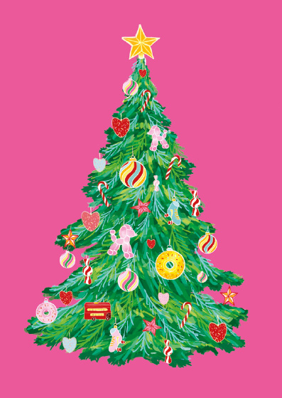 Postkarte - m-illu - Weihnachtsbaum Postkarte - m-illu - Weihnachtsbaum