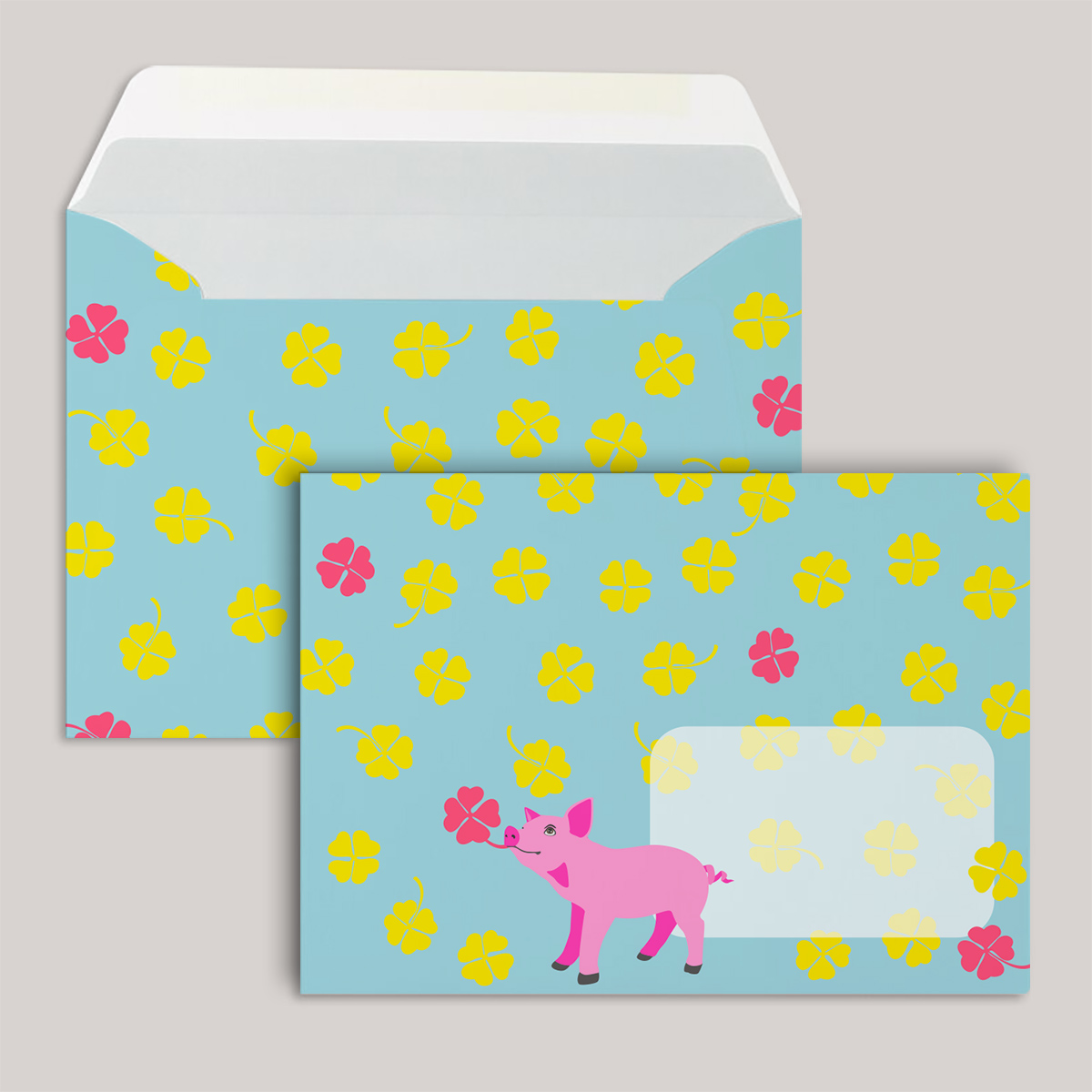 Umschlag - neonstyle - Glücksschwein Umschlag - neonstyle - Glücksschwein